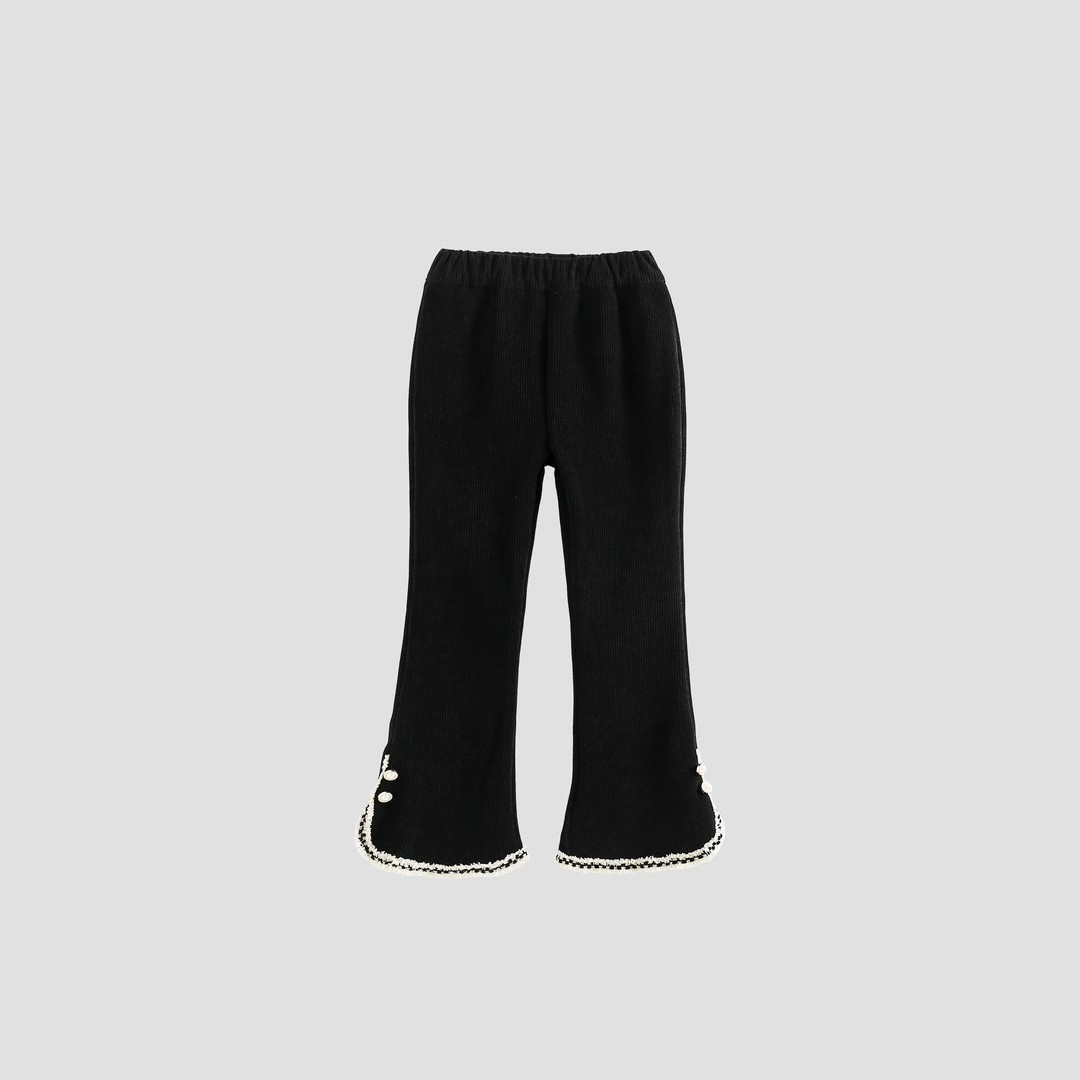 女童加绒休闲裤秋冬2023新款儿童洋气长裤宝宝冬季公主百搭喇叭裤