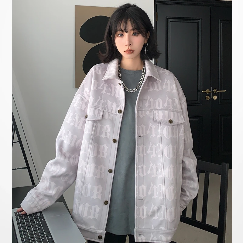 404MOB 仿麂皮秋冬满印细腻绒数码满印休闲设计夹克外套