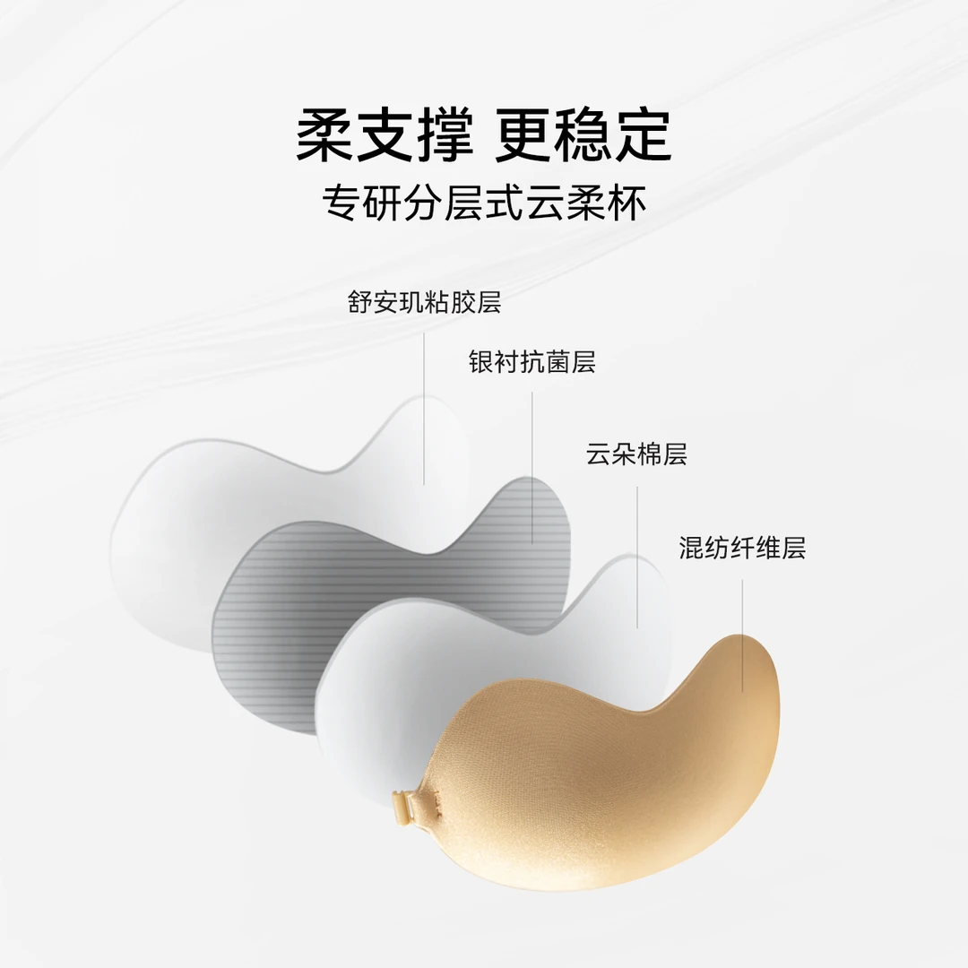 【透气聚拢抑菌】VCN芒果杯胸贴夏季透气薄款无痕侧收上托防凸点