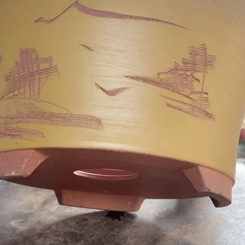 紫砂20CM（含）-50CM（不含）33黄色票口山水