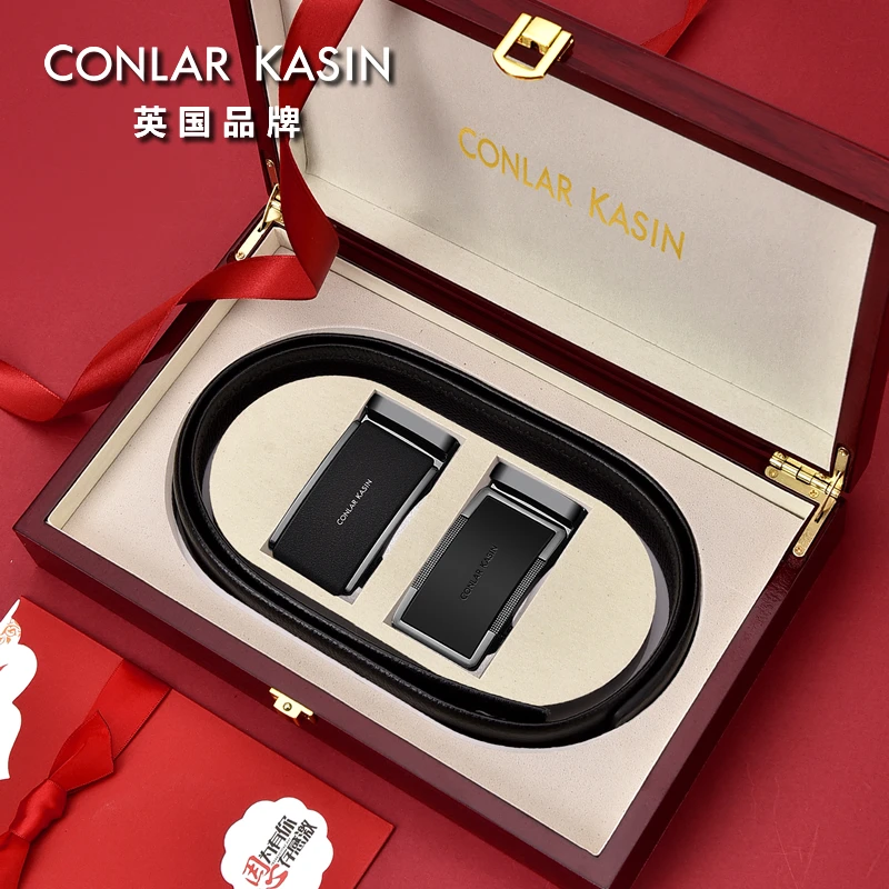 CONLAR KASIN皮带男士真皮自动扣腰带青年商务休闲牛皮中年裤带潮