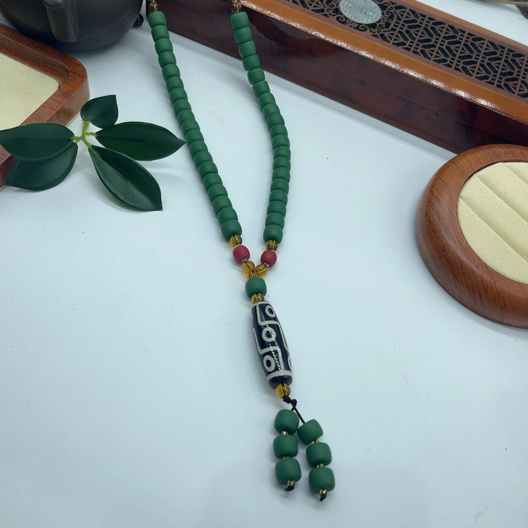 绿玛瑙桶珠吊坠（拍一发一多样性发货）