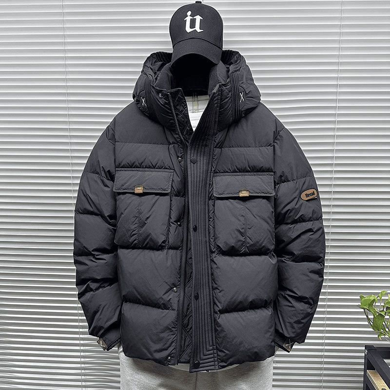 波司豋羽绒服男冬季新款宽松保暖防寒外套男士连帽短款面包服羽绒