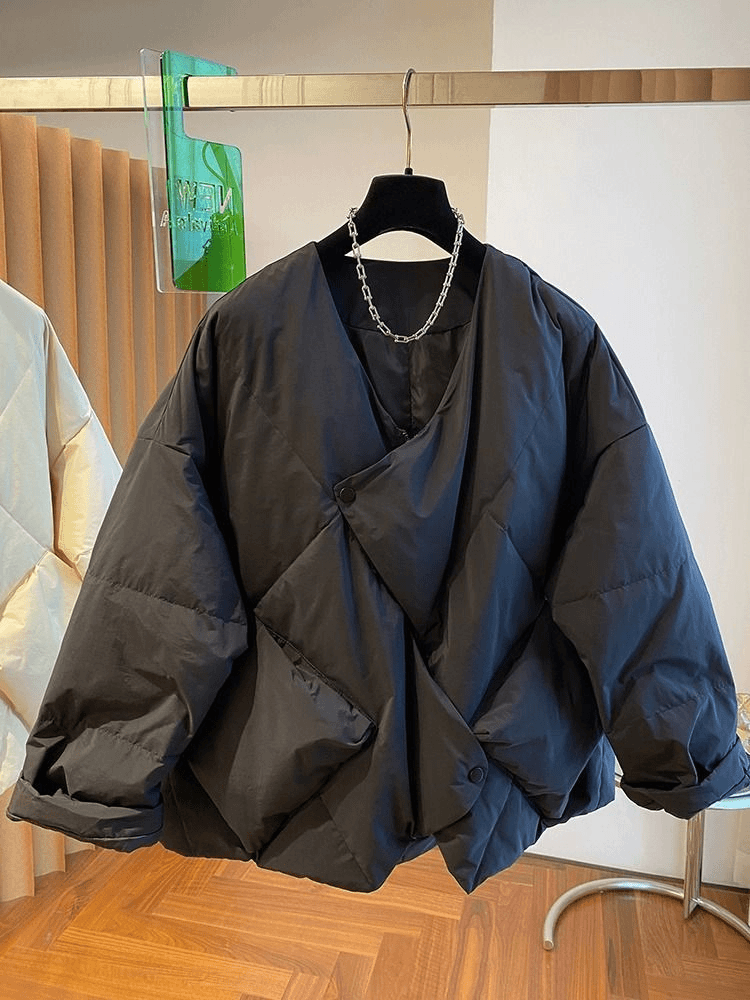 波司豋羽绒服欧货高级设计感小众宽松休闲A字版V领女冬季保暖外套