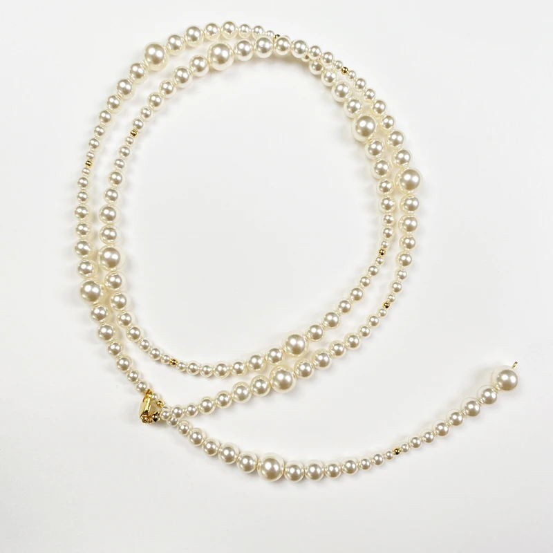 摩天轮 合金仿珍珠项链 小香风施家小众Y字长款毛衣链XYXH3L0405