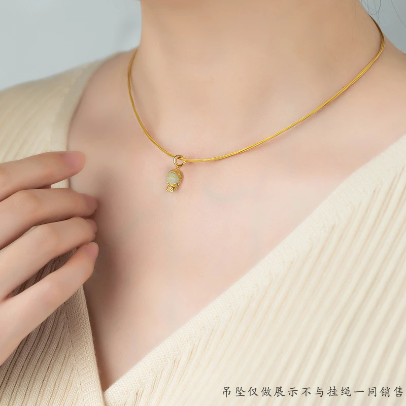 黄铜吊坠 项链绳锁骨链项圈钛钢女金属颈圈金吊坠挂绳爆款锁骨绳
