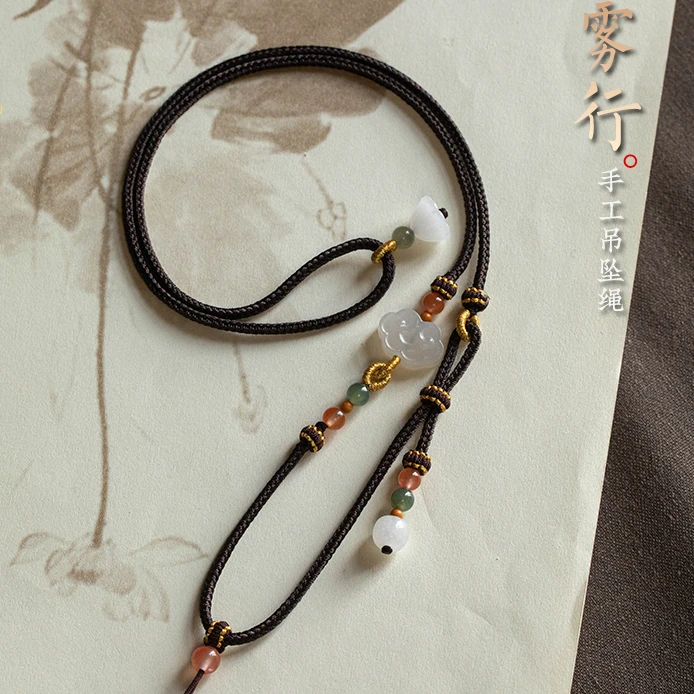 时尚手工玉佛女款玉坠专用吊坠绳玉石可调节编织吊坠绳精美饰品绳