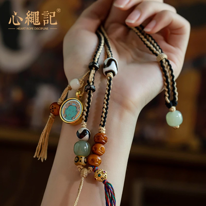 手搓棉藏式吊坠挂绳项链绳挂件绳藏式编绳