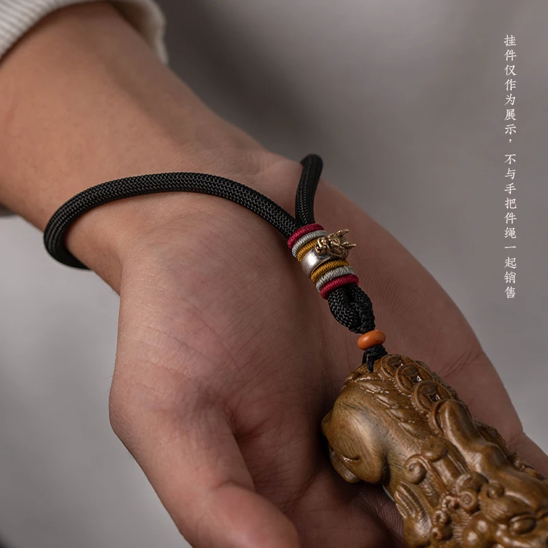 925银手链 手工925银十二生肖民族风防丢手把绳手工八宝罗盘编织