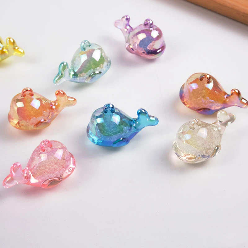 【直播拆】电镀气泡小鲸鱼钥匙扣diy摆件