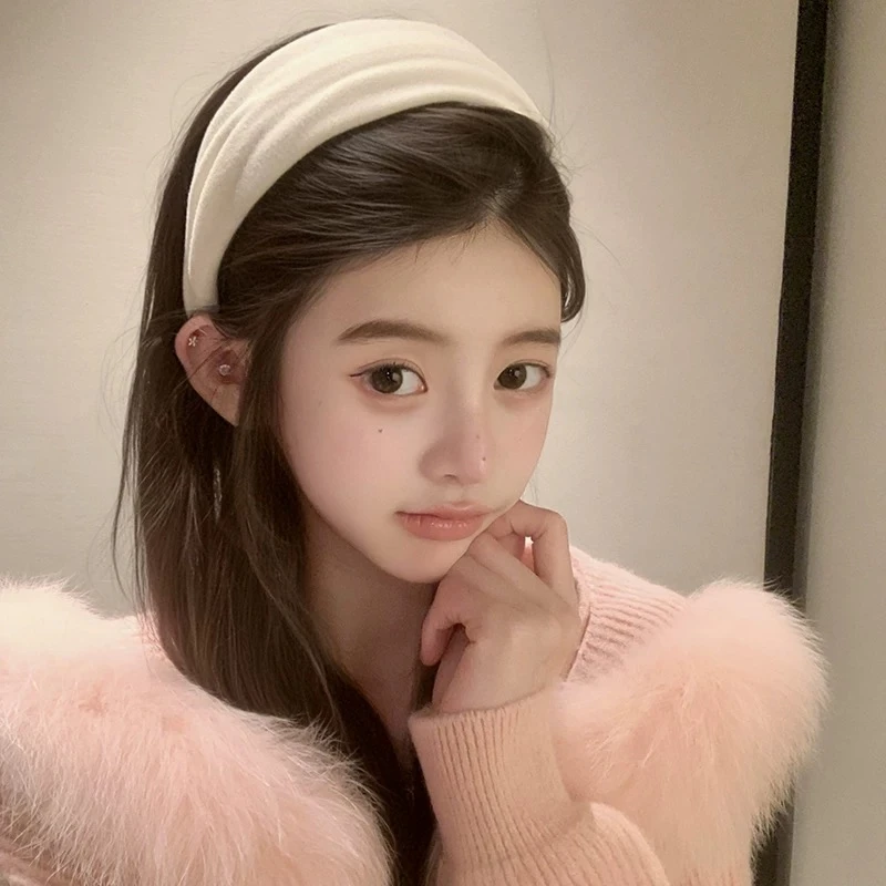 法式网红时尚发箍发卡宽边复古秋冬头饰百搭高级纯色头洗脸发饰