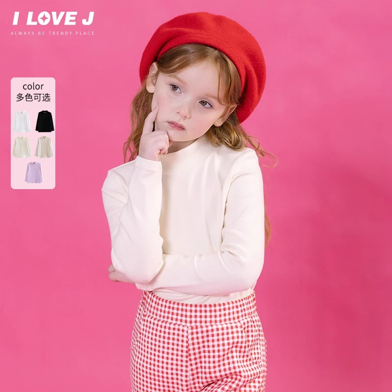 ILOVEJ童装2024冬季新女童半高领打底衫保暖内衣多色上衣/JWWTO91