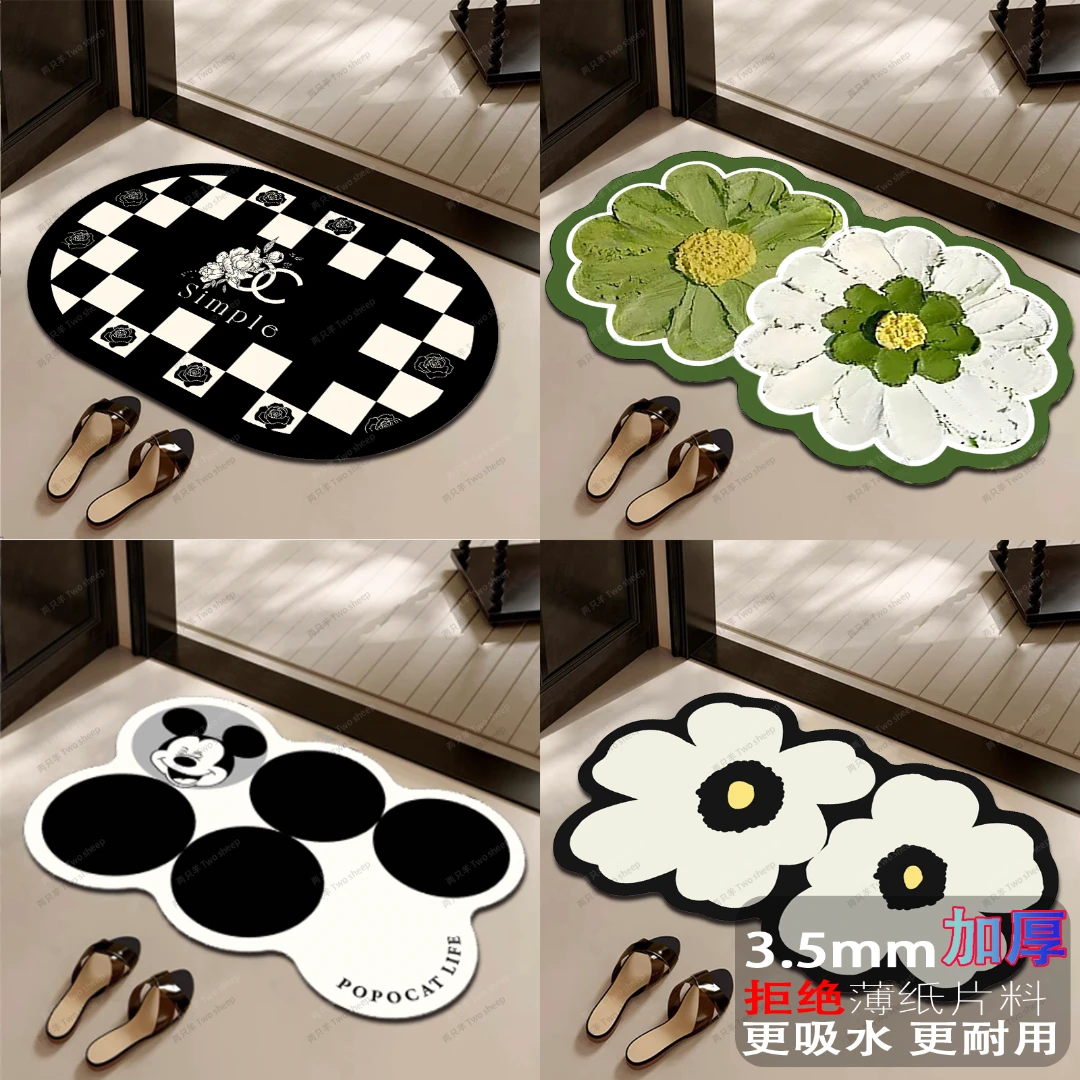 【品质好货】高级环保软硅藻泥好打理吸水卫生间防滑脚垫浴室地垫