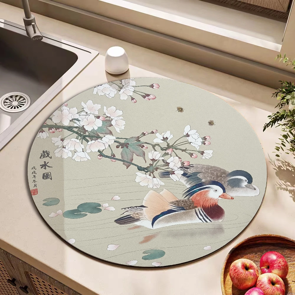 国风-桌面沥水垫-家用茶台厨房吸水防滑防油环保宝宝专用级品质