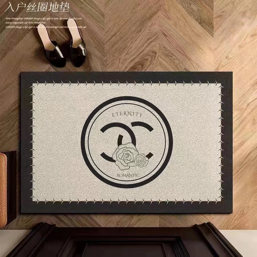 极简轻奢家用丝圈入户门地垫小香风可裁剪除尘刮蹭强热销爆款脚垫
