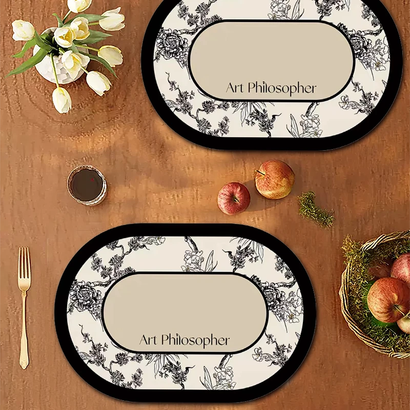 【两-只-羊】素面花圃轻奢台面家用吸水防滑沥水垫软硅藻泥沥水垫