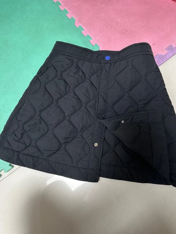 小禾+2秋冬新款菱格时尚夹棉A字保暖半裙