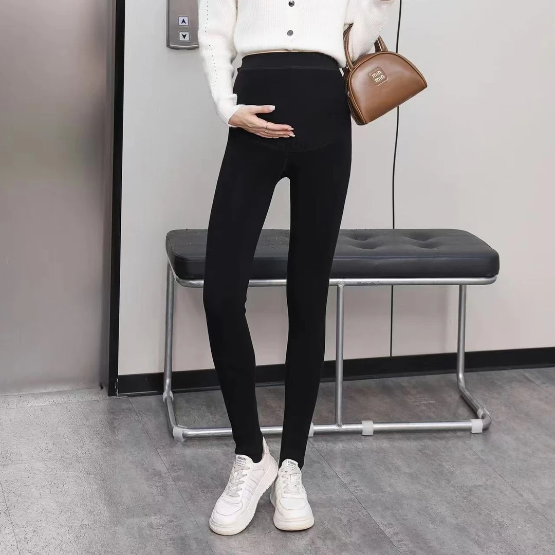 孕妇冬款打底裤 保暖 托腹 护腰 显瘦  百搭 可调节