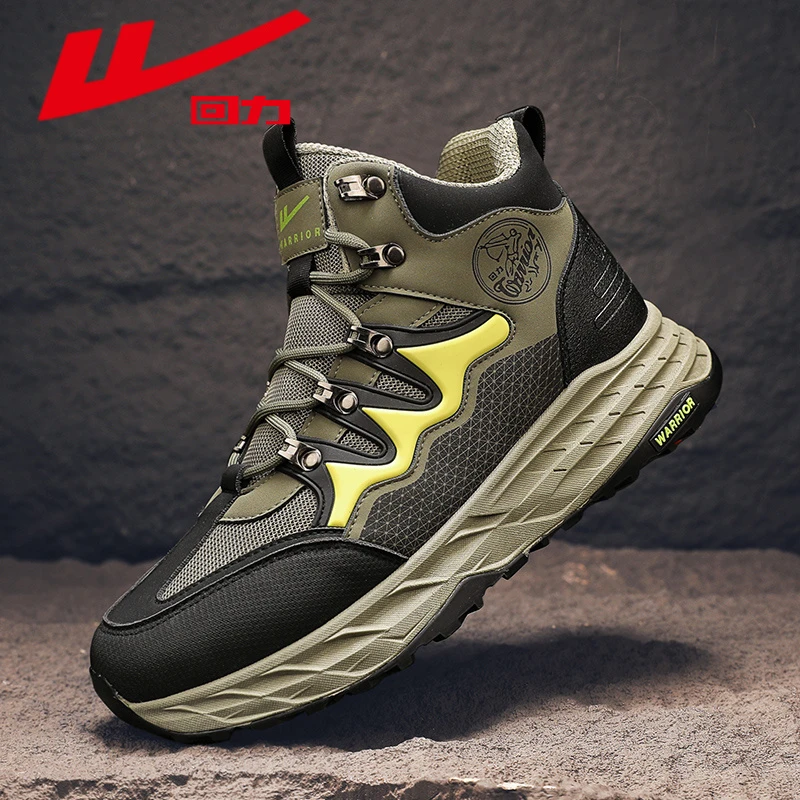 回力男鞋冬季新款2024男士户外保暖登山鞋防滑耐磨高帮鞋运动鞋潮