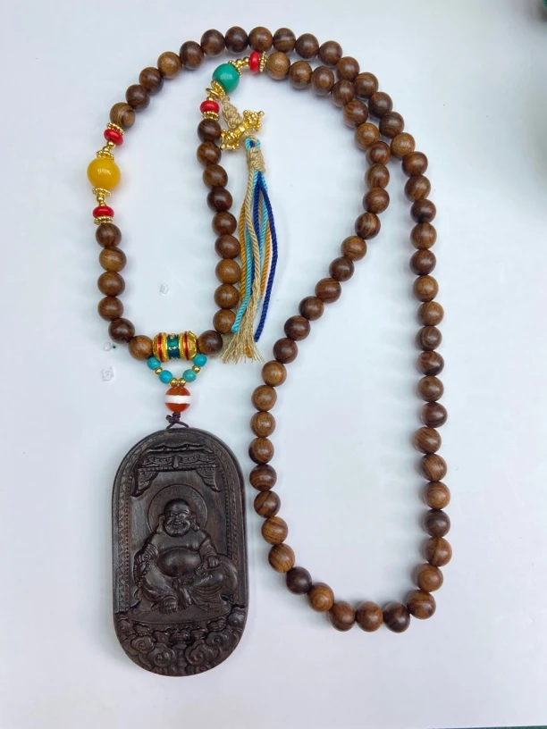 合金木质项链 大肚佛百搭休闲项链cx