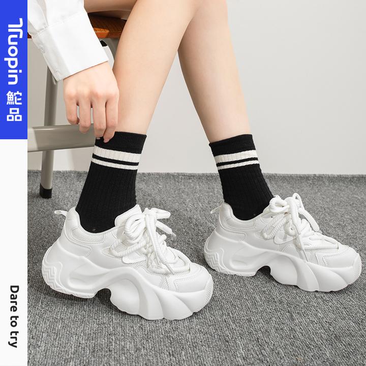 鮀品秋冬老爹鞋女ins百搭透气2024爆款小众增高时尚网红休闲鞋