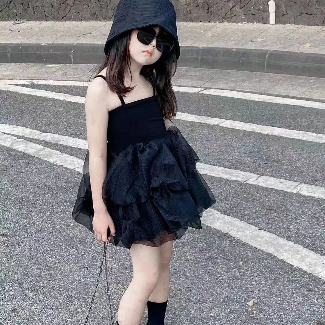 女童连衣裙夏季2025新款洋气女宝宝吊带裙子时髦蓬蓬裙儿童公主裙