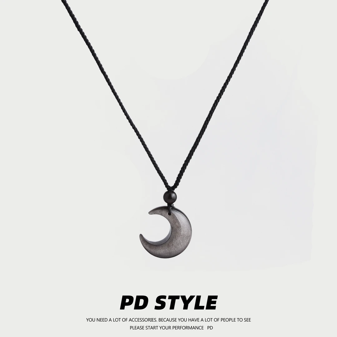 非金属项链 PDSTYLE 黑月光！高级感编织挂绳项链男女生情侣礼物潮
