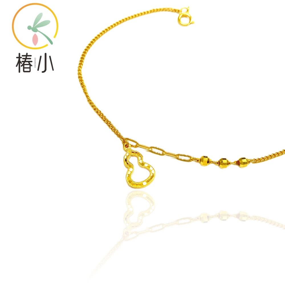 925银手链 龙鳞葫芦蹦迪珠百搭金色手链轻奢【椿小】294011