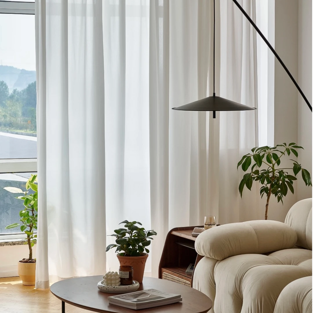 新款幻影纱透光不透人纱帘客厅阳台卧室简约氛围耐磨柔光滤镜窗纱