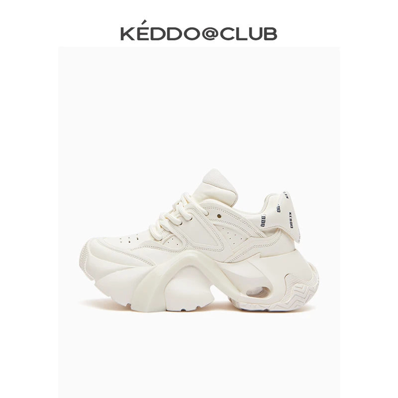 KEDDO“麒麟三代”圆头系带时尚透气老爹鞋厚底潮流运动休闲鞋