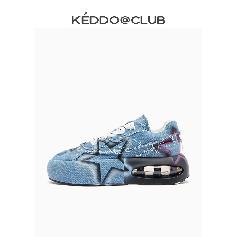 【孟子义同款】KEDDO运动公园甜辣风平底休闲板鞋系带涂鸦气垫鞋