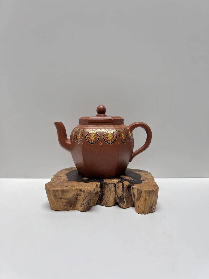 宜兴紫砂壶全手工古法拍打成型原矿紫砂壶六方宫灯精品茶具