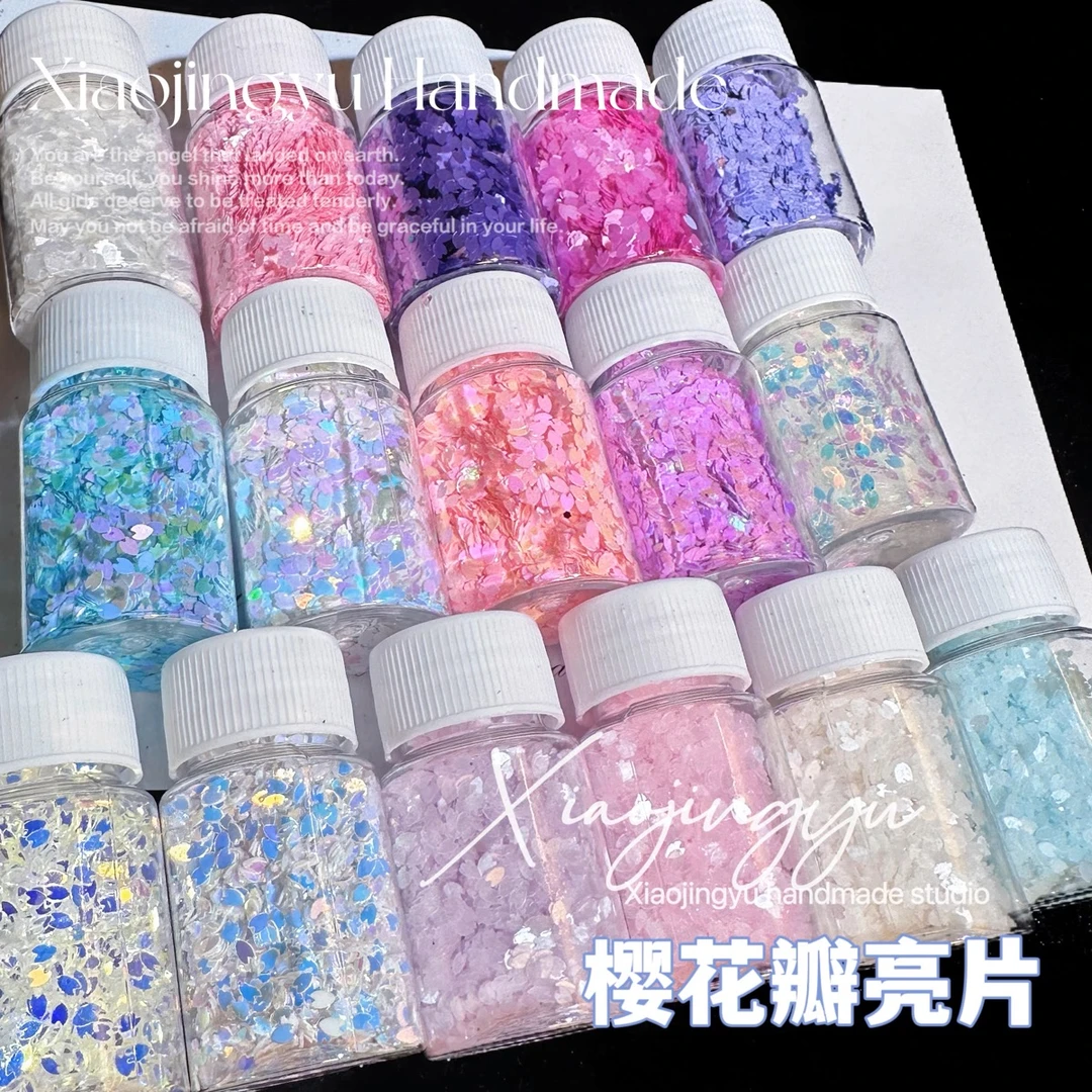 美甲流麻樱花瓣亮片 日式美甲流麻滴胶花瓣闪片 流沙装饰材料