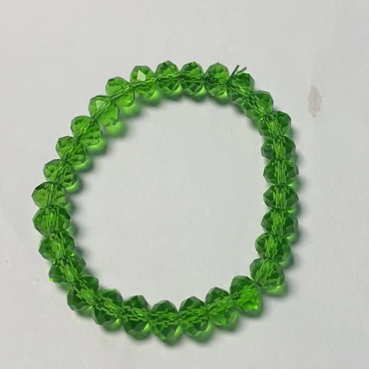 非金属手链 绿橄榄刻面手串27A026