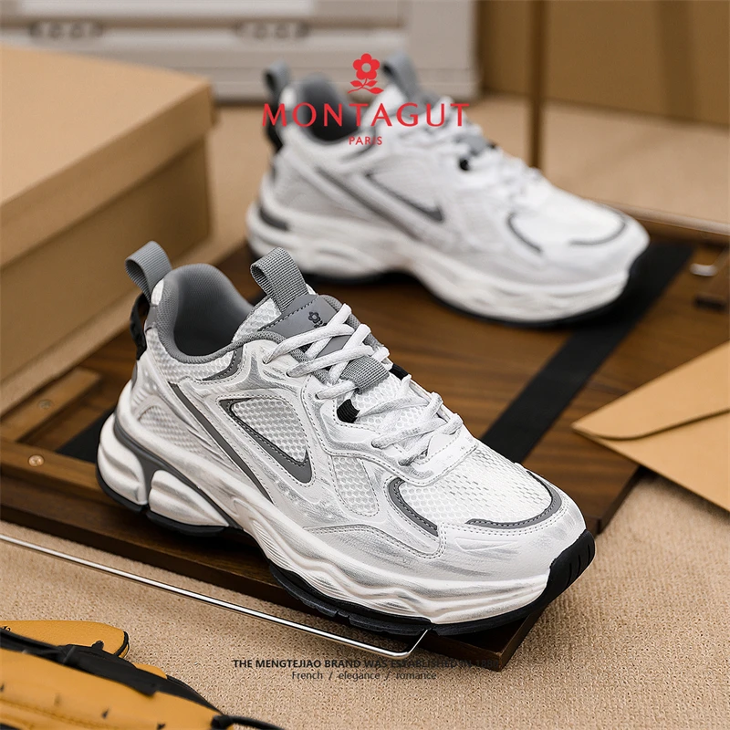 Montagut/梦特娇男鞋春季爆款休闲户外时尚鞋增高防滑运动鞋
