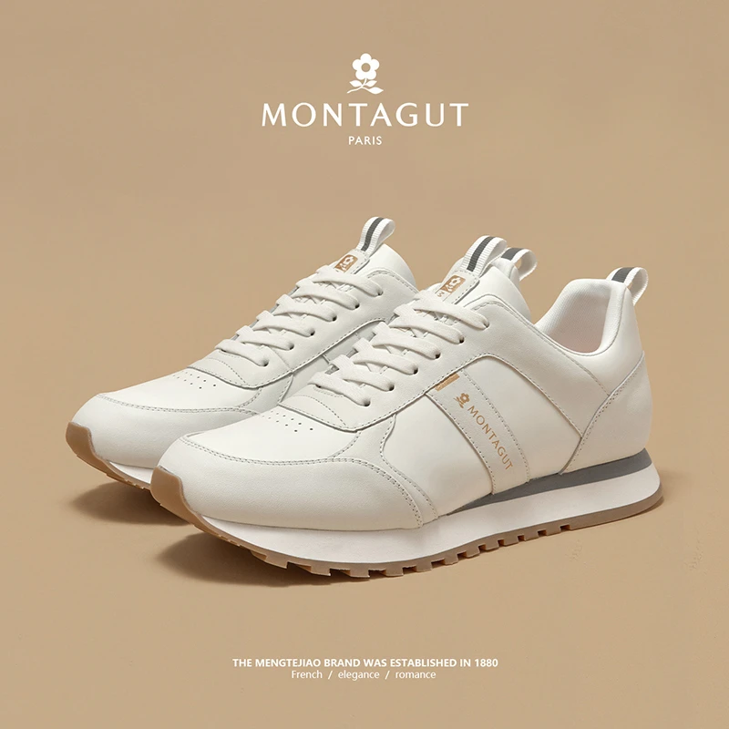 Montagut/梦特娇男鞋秋季时尚百搭休闲鞋网面运动鞋增高减震142W