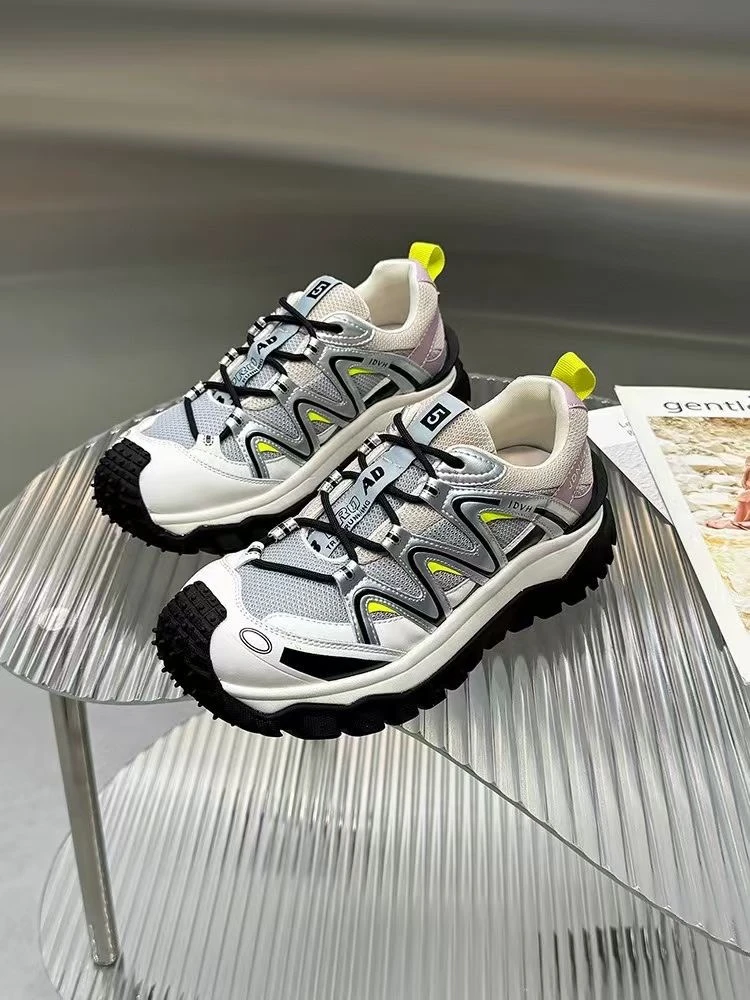 秋季新款运动鞋网面透气休闲老爹鞋户外防滑登山鞋显瘦显脚