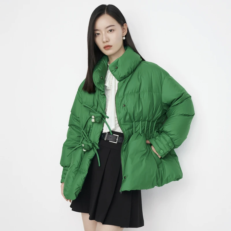 BADINA芭蒂娜90白鸭绒高级收腰纯色羽绒服624H040