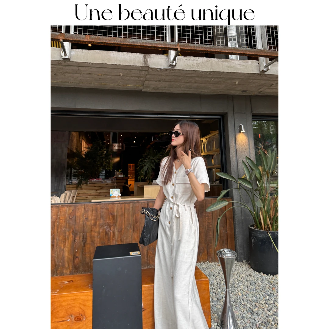 【切尔卡瑟】气质高级设计感遮肉防晒连体裤