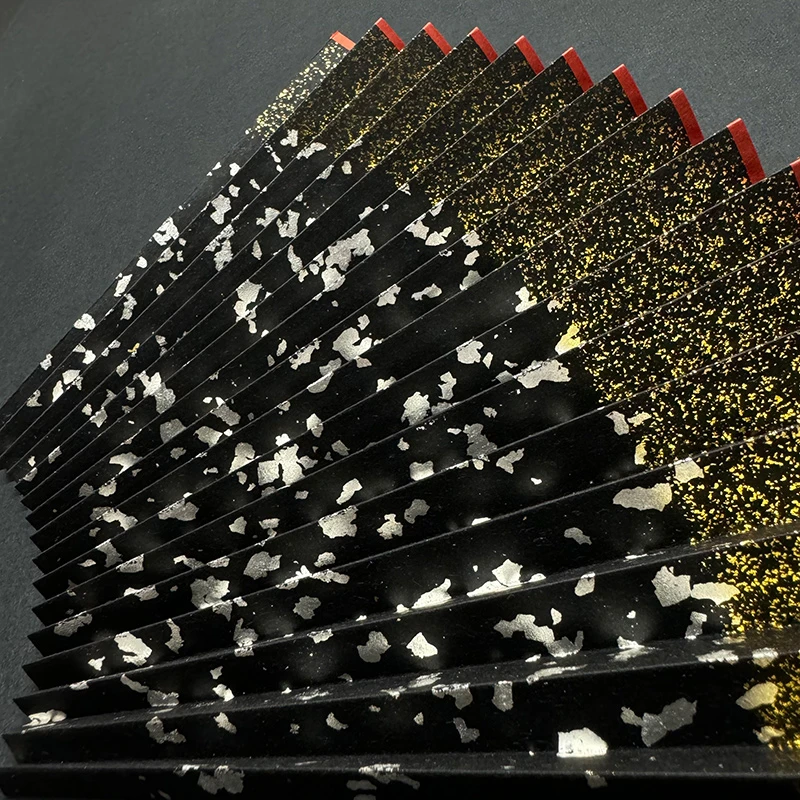 新品洒银文玩折扇超薄耐用95寸20方1.5白色黑色红色苏工替换扇面