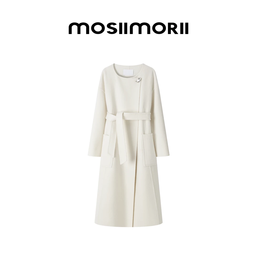 【罗马雪夜】经典气质轻奢中长款宽松翻领秋冬通勤时尚双面呢大衣