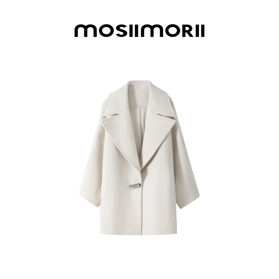 MOSIIMORII【星夜独白】绵羊毛休闲百搭秋冬翻领中长轻奢毛呢大衣