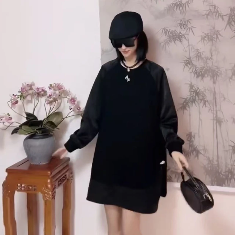 重工国风卫衣不加绒6065百搭打底时尚长袖网红饕餮大码女装