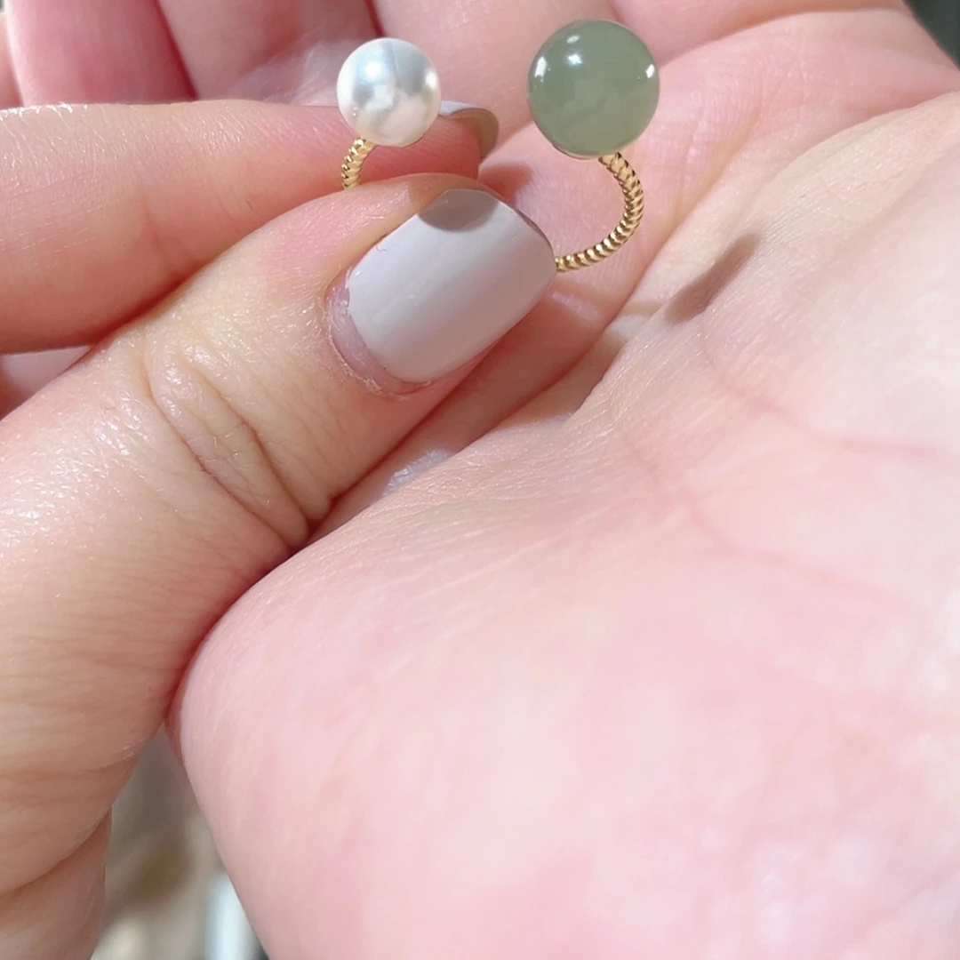 【闪购商品】和田玉戒指银S925镀金镶嵌