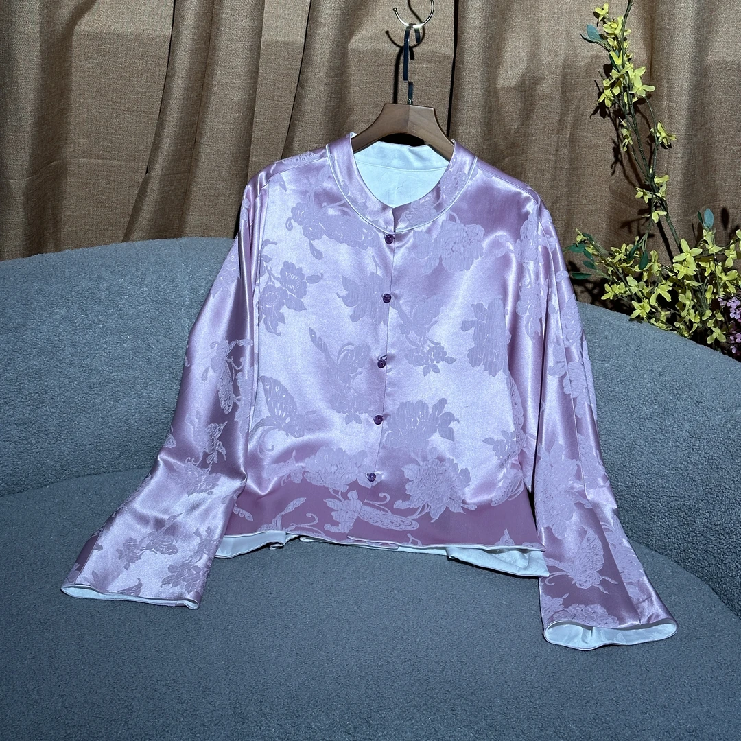 【SHANGLIU】QC016新中式国潮风高级桑蚕丝百搭时尚外套(295)