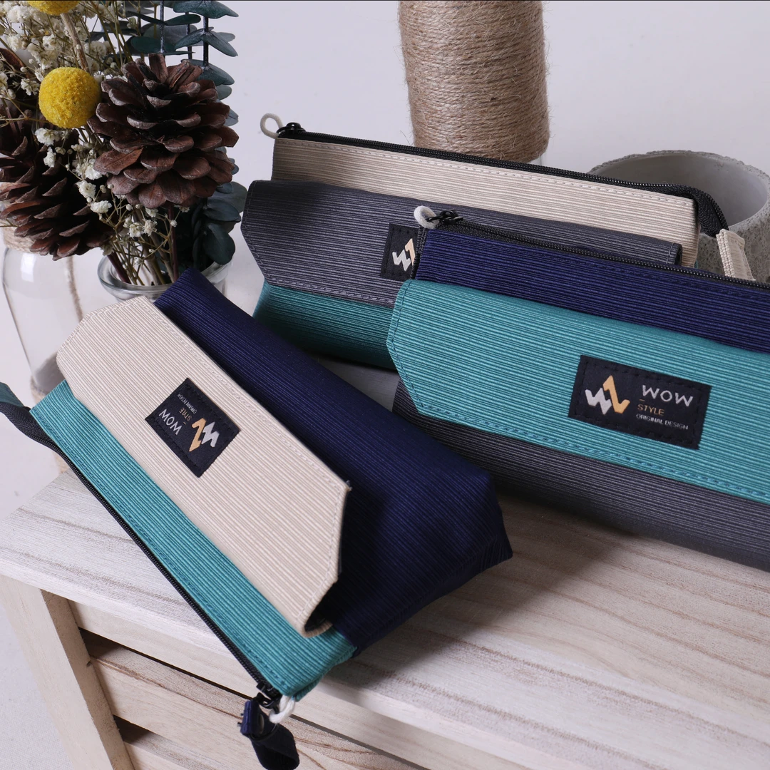 wanwu/玩物学生日常简约帆布撞色文艺多功能收纳文具袋工艺创新