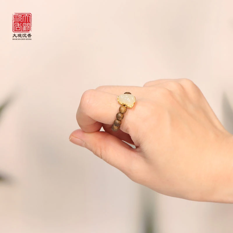 【貅貅】S级规格奇楠大观沉香戒指海南产区天然手工奇韵产地品牌