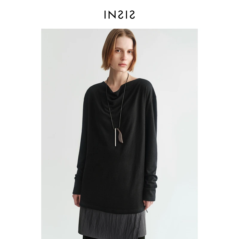 INSIS FEMME北欧文艺欧洲亚麻联盟认证秋新款休闲针织开衫外套女