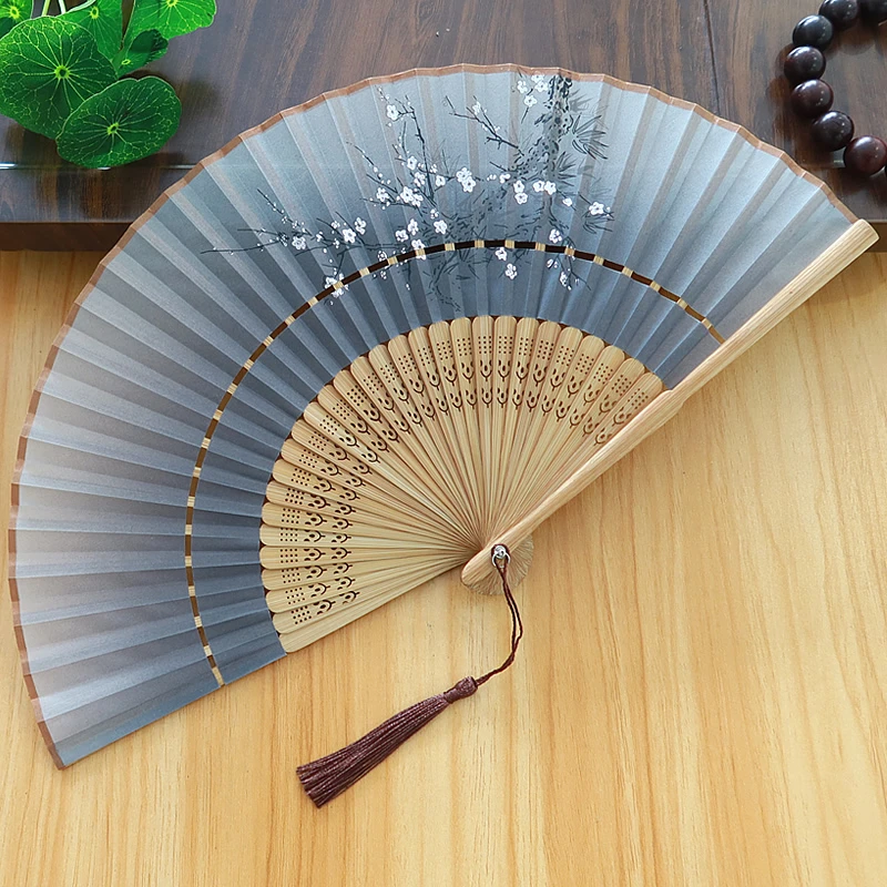 汉服中国风扇子折扇旗袍古装竹扇古代学生便携古风小绢女式折叠扇