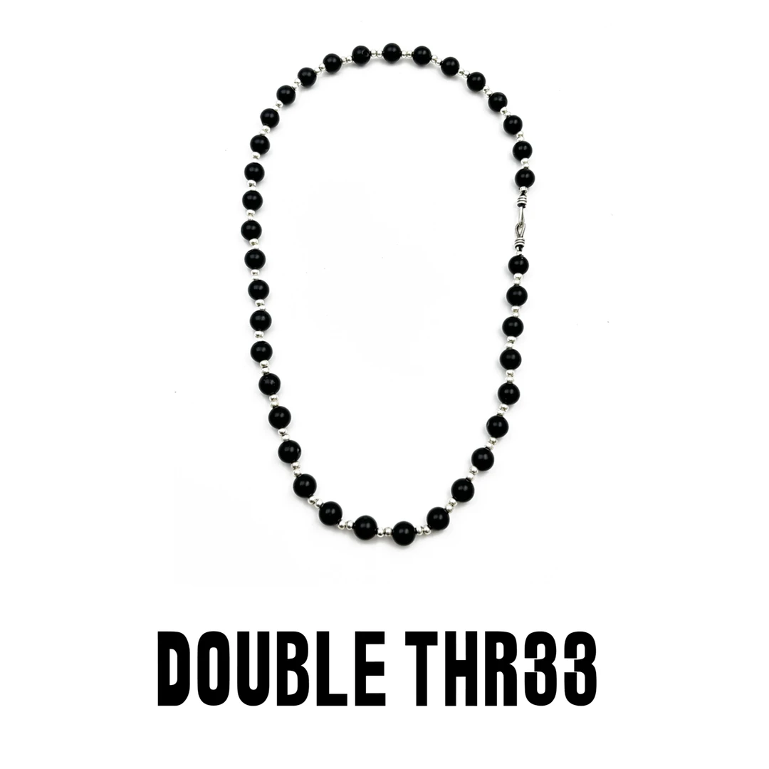 链子925银 Doublethr33火山银珠项链 时尚复古小众